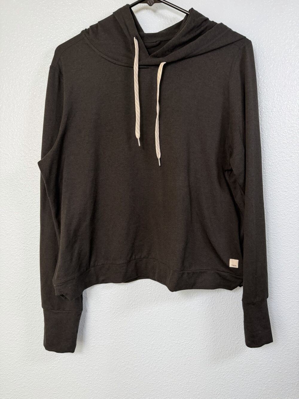 Vuori Halo Essential Hoodie Womens L Black Heather DreamKnit Pullover VW226